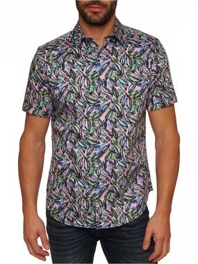 Robert Graham Men's Alford Short Sleeve Woven Button Down Shirt